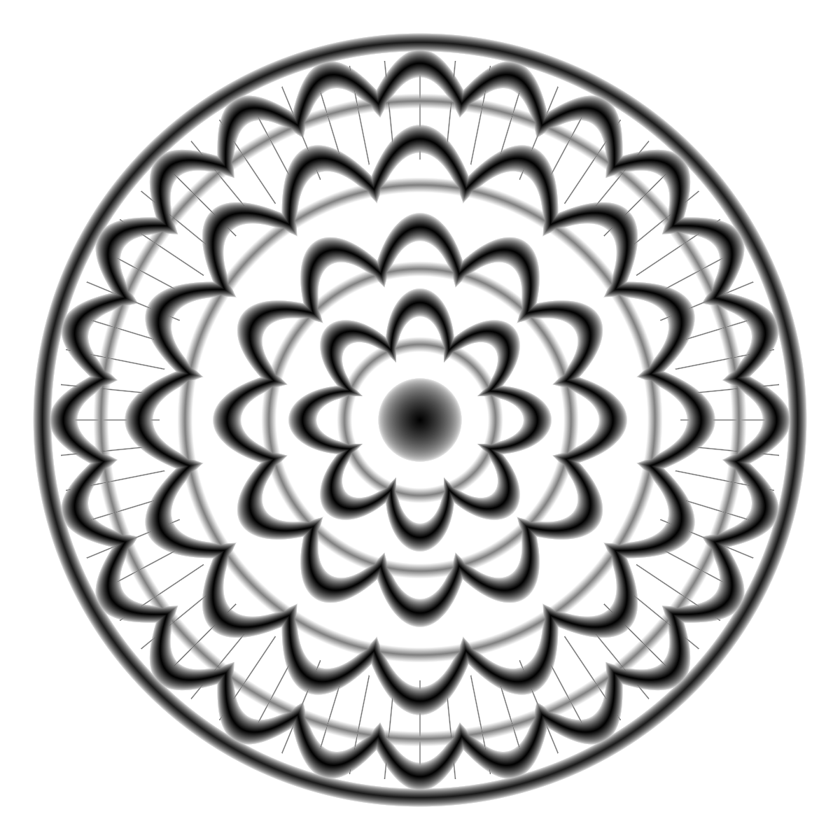 Imagen de ejemplo: un mandala en blanco y negro